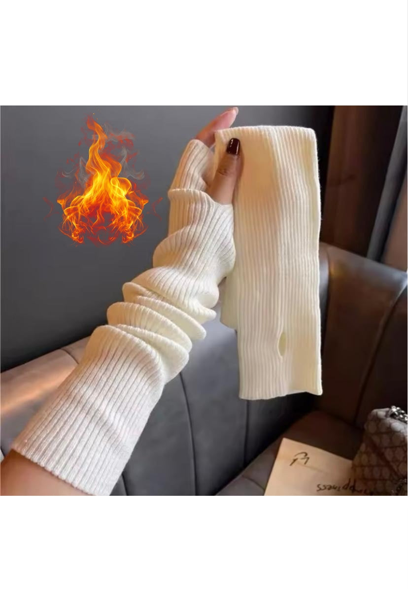 Kadın Erkek Isıtıcı Eldiven Kolluk Siyah 45 Cm Likrali Esnek 2025 Yeni Moda