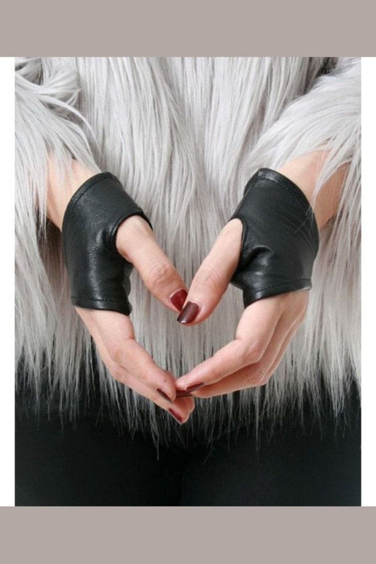 Parmaksız Siyah Eldiven Suni Deri Unisex 2025 Yaz-Sonbahar