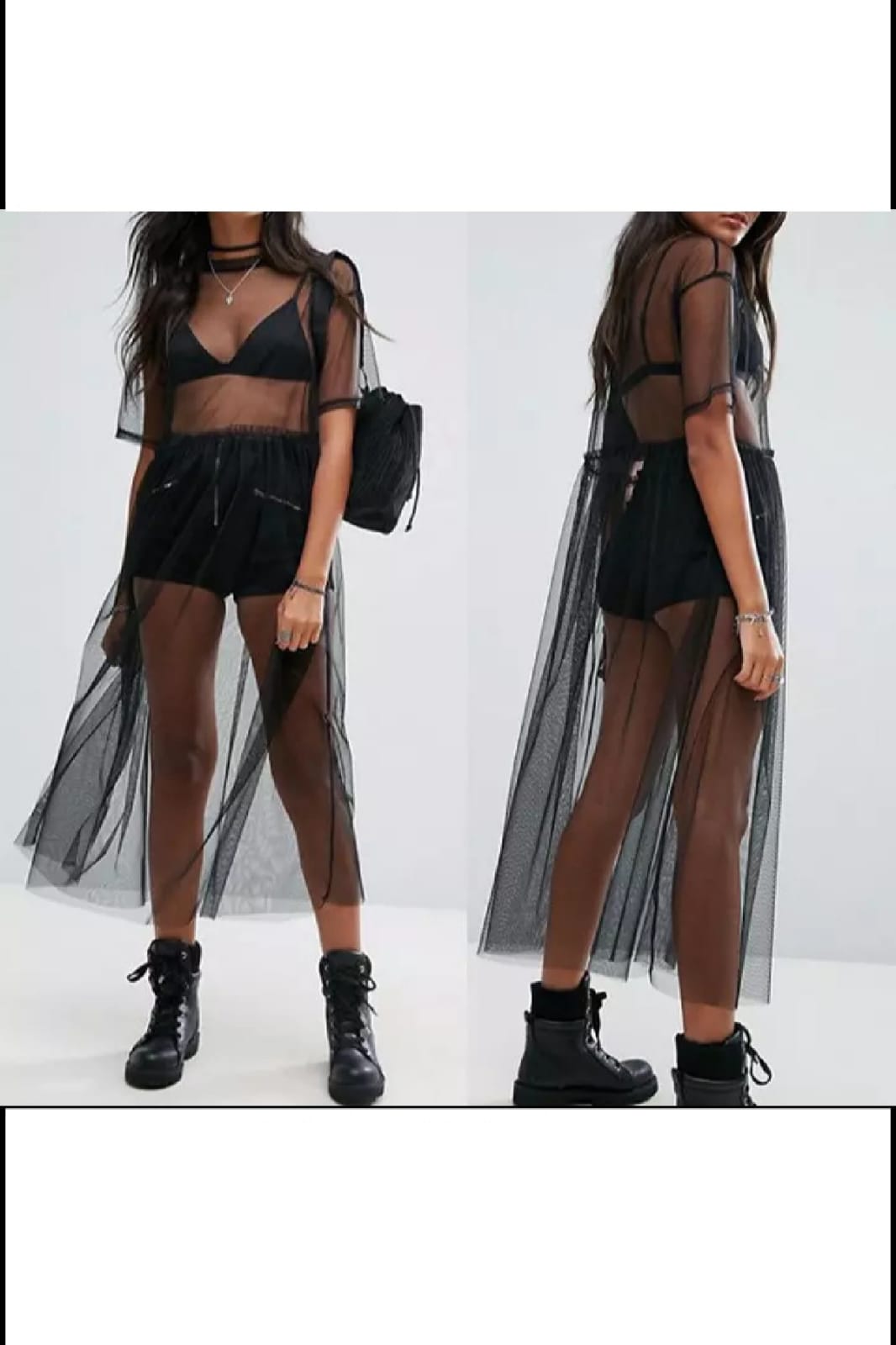 Kadın Tül Elbise Likralı 2025 Sonbahar-Kış