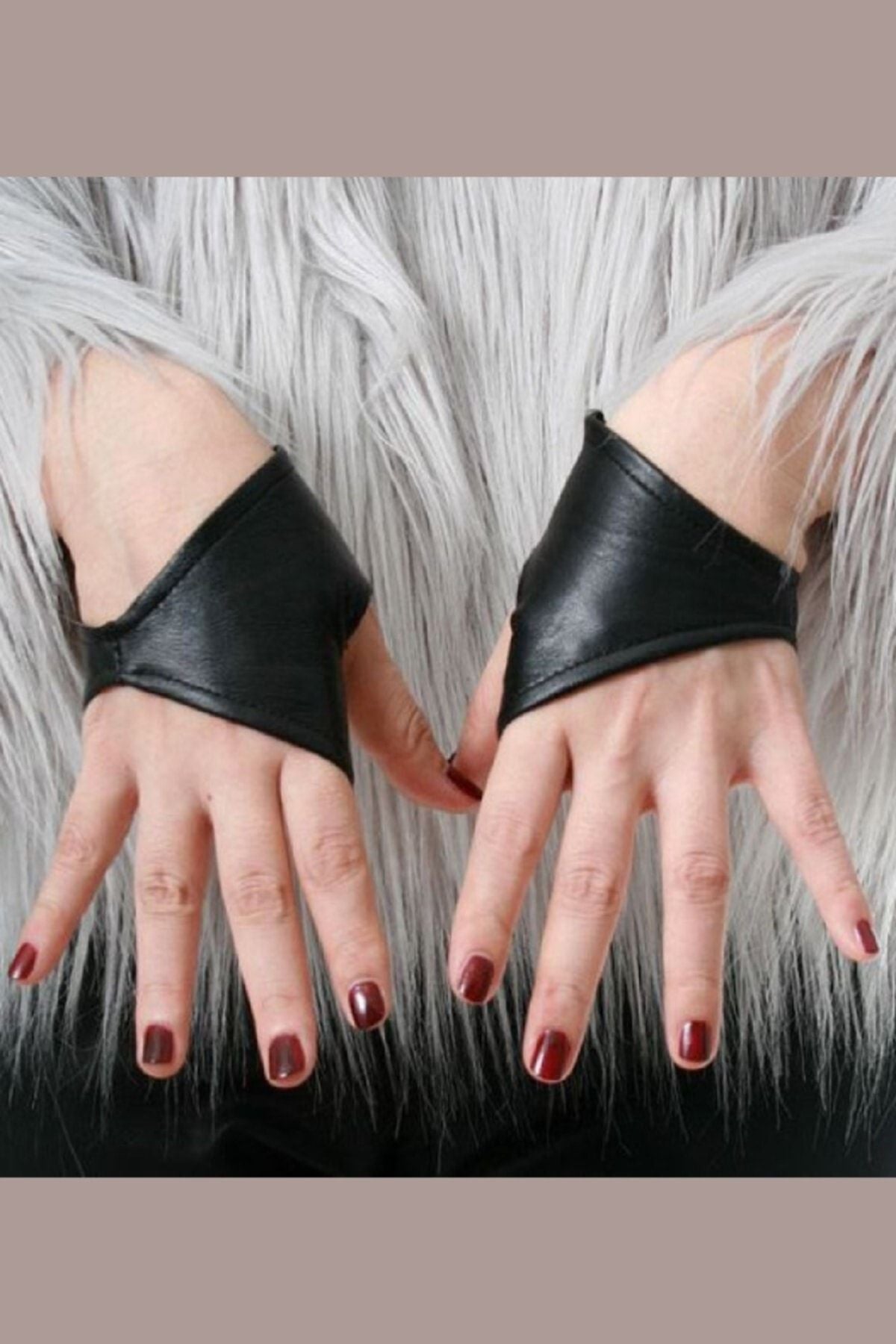 Parmaksız Siyah Eldiven Suni Deri Unisex 2025 Yaz-Sonbahar