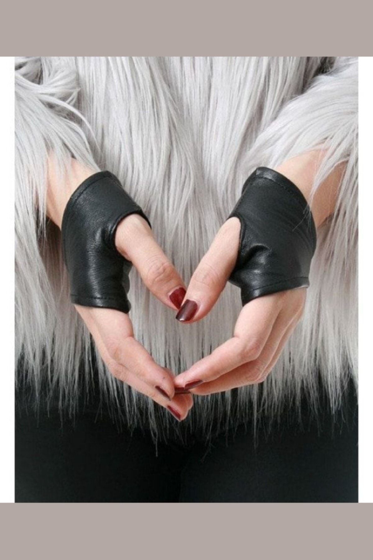 Parmaksız Siyah Eldiven Suni Deri Unisex 2025 Yaz-Sonbahar