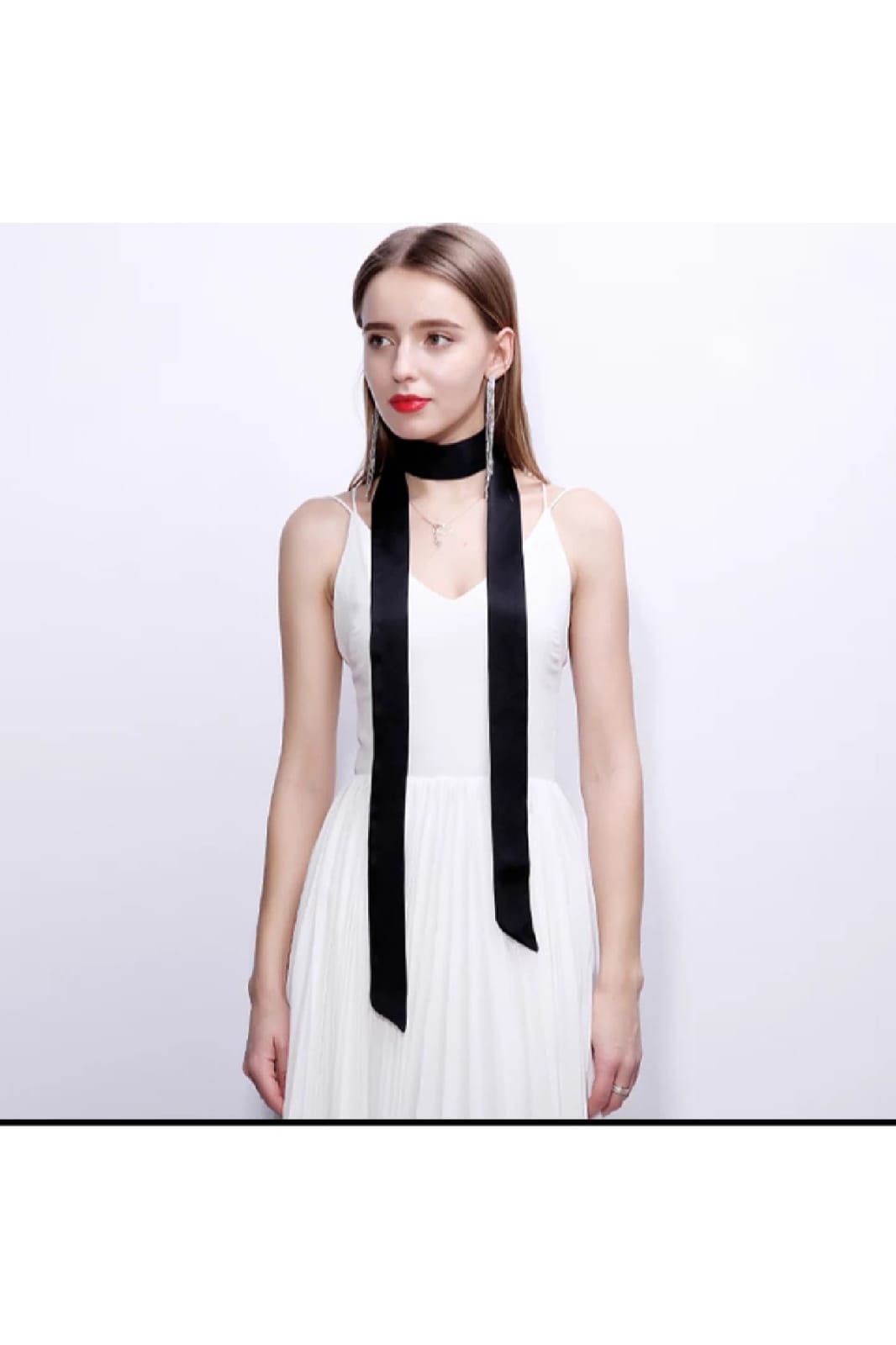 Fular Kadın Dar Uzun Şerit Boyun Bağı 150cmx5cm 2025 Yaz-Sonbahar